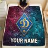 Custom Name Dynamo Kyiv Flannel Blanket, High Quality Comfortable for All Seasons, Home Decor, Warmth and Comfort