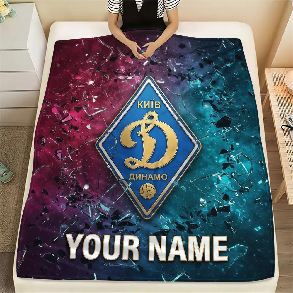 Custom Name Dynamo Kyiv Flannel Blanket, High Quality Comfortable for All Seasons, Home Decor, Warmth and Comfort