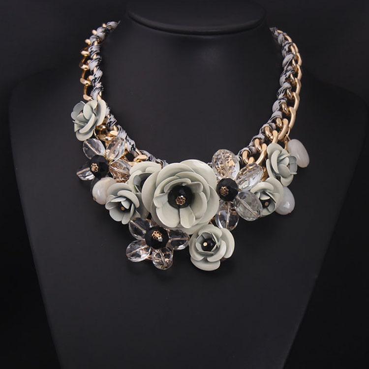 

6 цветных драгоценных камней, плетеное короткое ожерелье на ключицу, преувеличенные женские аксессуары