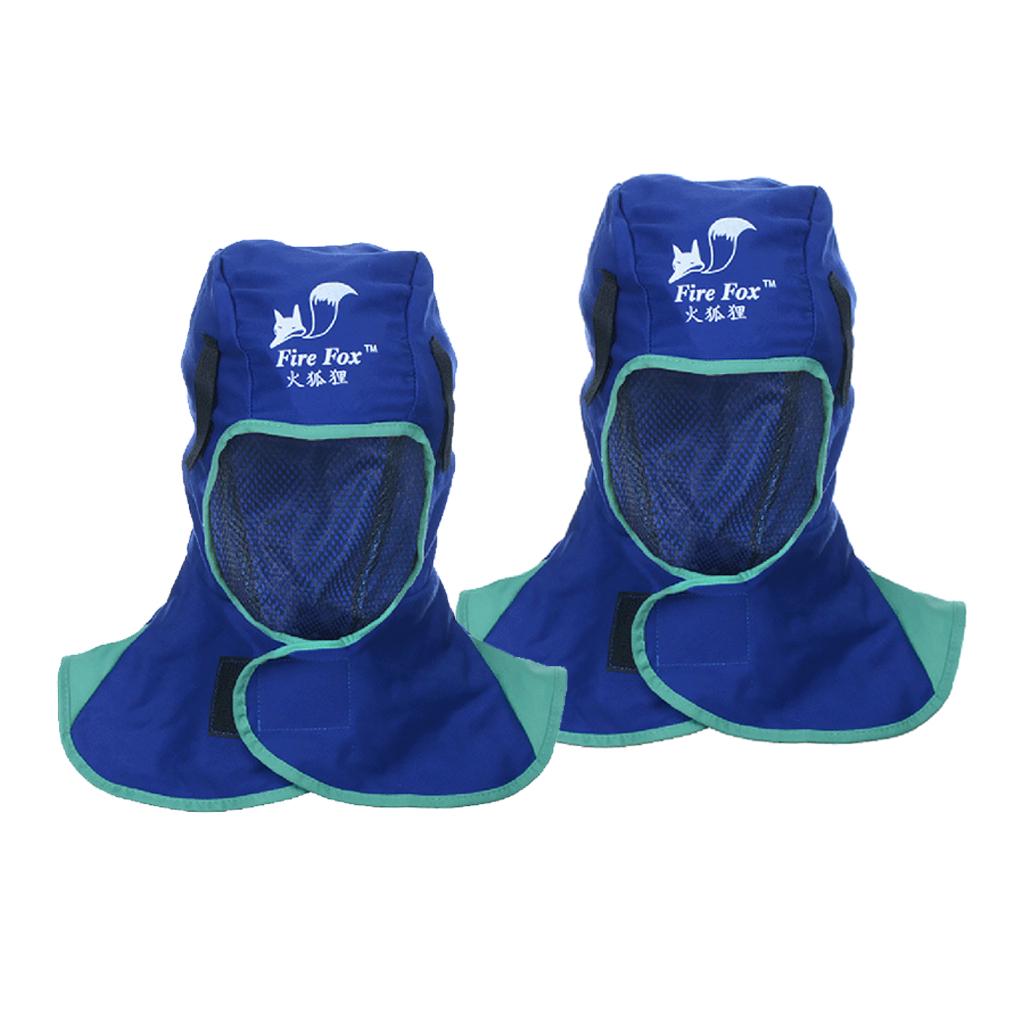 2 Pcs Flame Retardant Safety Welding Neck Head Protective Blue