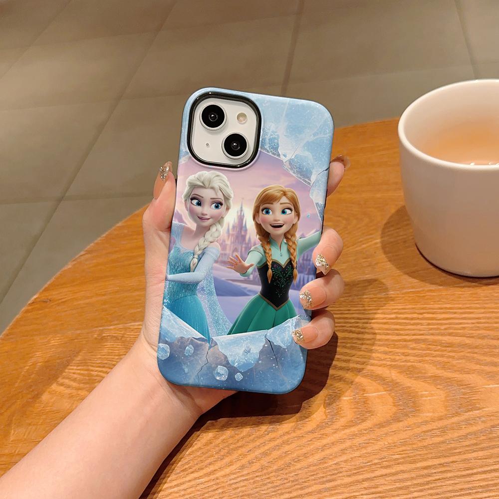 Frozen Elsa Double Layer Phone Case, Compatible with iPhone X/SE/7/8/11/12/13/14/15/16/17 Pro Max Plus