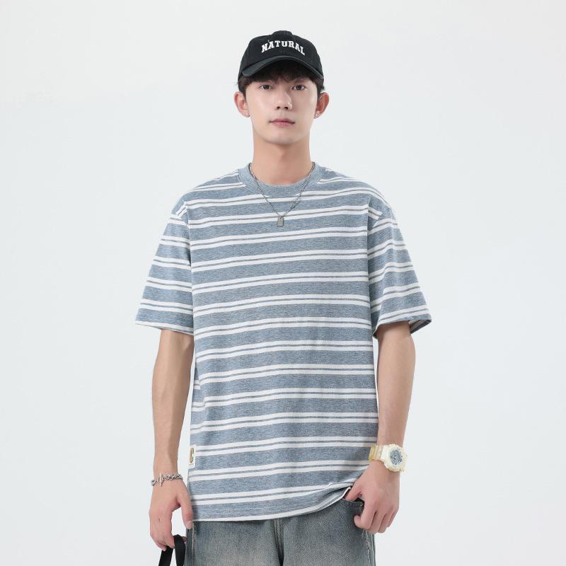Kunhai Pengyun Men's Striped Short Sleeve Summer Loose Trend Japanese T-shirt