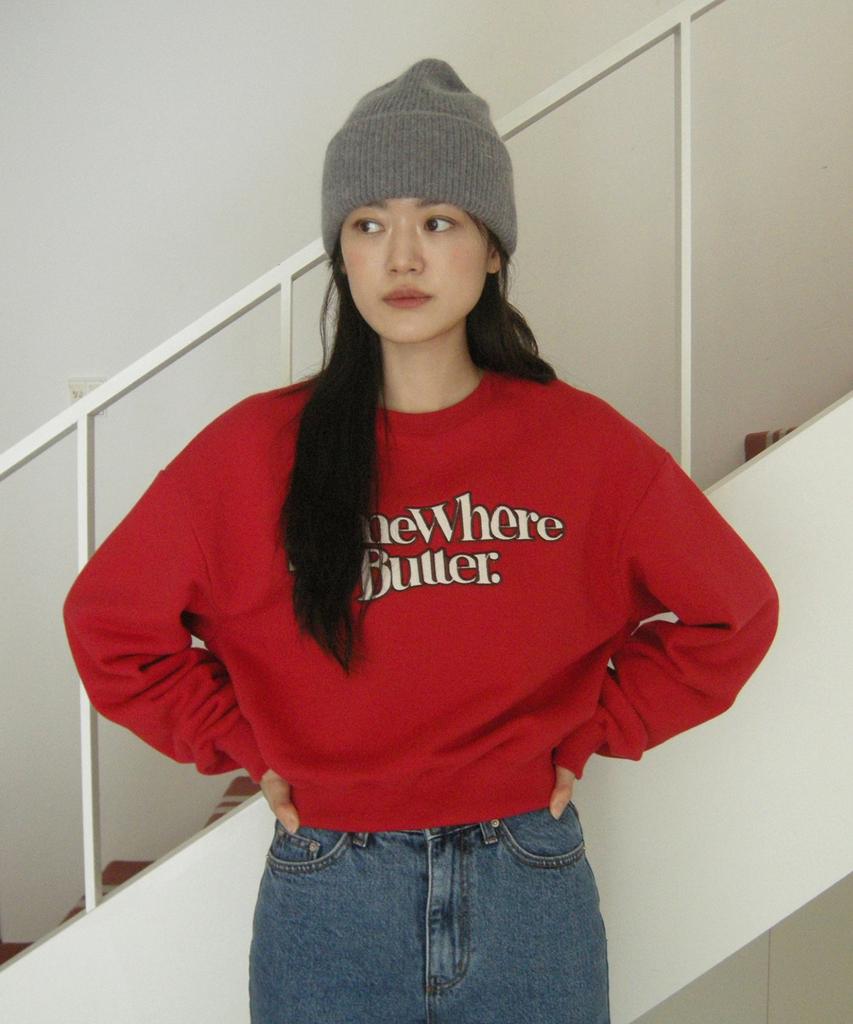 Sseomweeobeoteo New Wave Logo Sweatshirt - Red