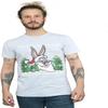 Looney Tunes Men's Bugs Bunny Christmas Fair Isle T-Shirt Large Sport Grey
