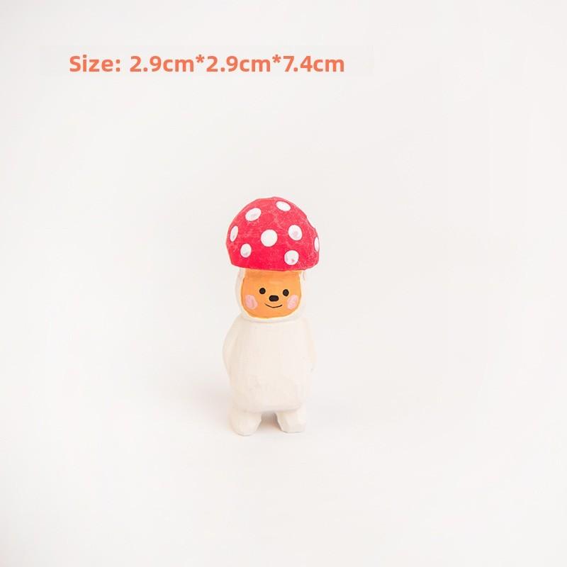 Wooden Mushroom Sculpture Handmade Housewarming Gift Kitchen Tabletop Ornament