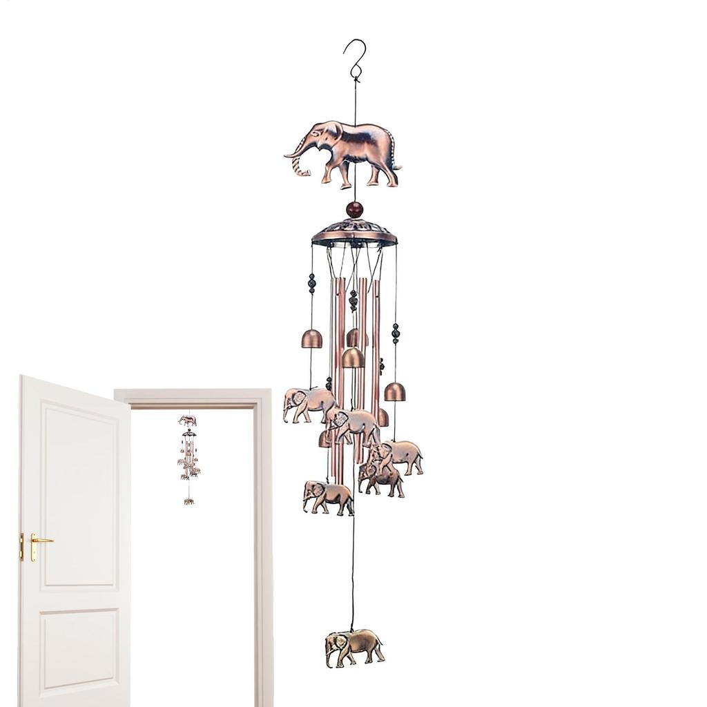 Handmade Copper Wind Chimes Metal Hummingbird Elephant Decorative Wind Chimes Memorial Bell Garden Decor For Garden Backyard