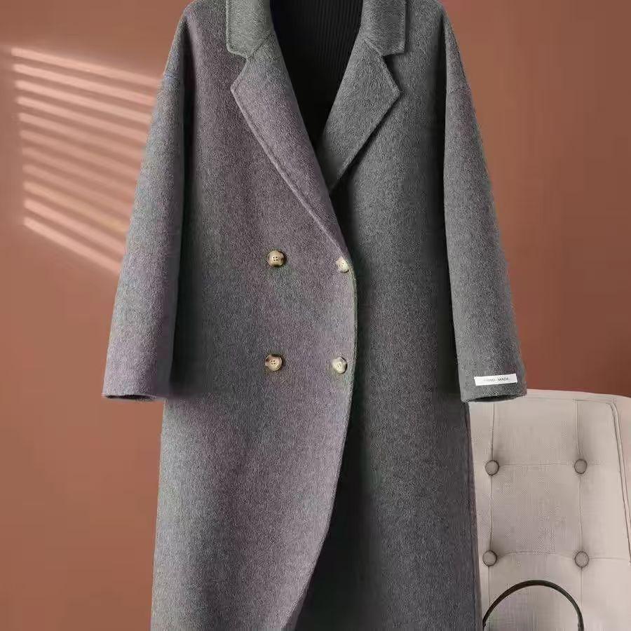 2025 Trendy Wool Long Overcoat - Figure-Flattering and Lightweight for Autumn/Winter
