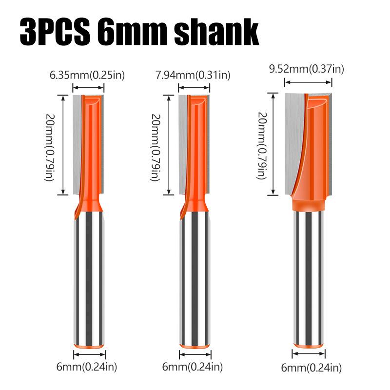 6Mm Woodworking Bottom Cleaning Knife Slotting Knife Woodworking Milling Cutter Notch Knife Edge Trimming Machine Cutter Head Grooving Straight Cutter