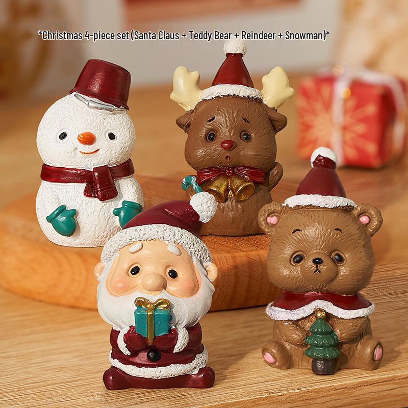Santa Claus Christmas Gift Box: Tabletop Ornaments & Small Toys for Kids
