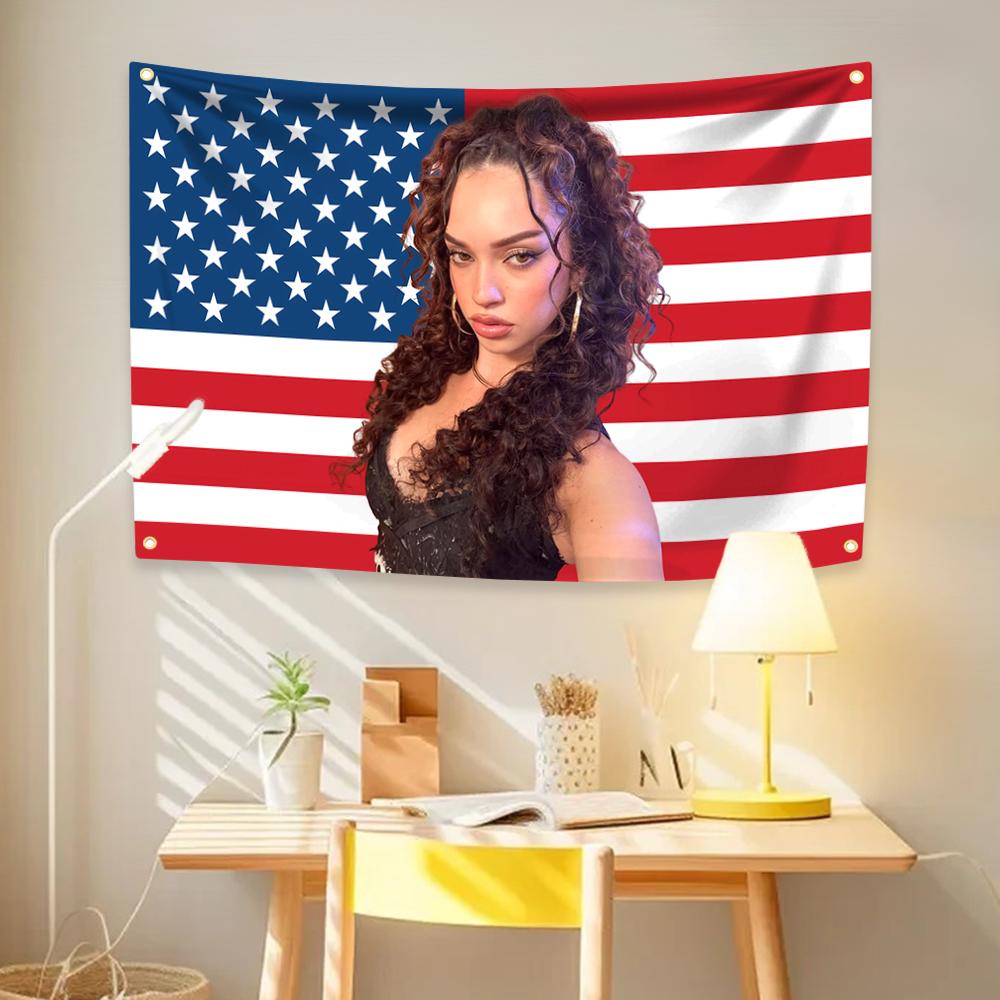 

Даниэла K-pop Идол Флаг Четыре Отверстия Полиэстер Цифровая Печать Гобелен Баннер Katseyes Наружное Внутреннее Украшение Комната Гараж Сад 29x37in