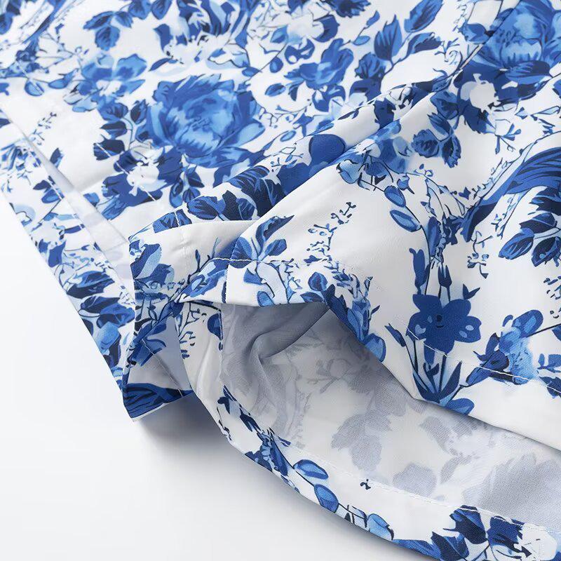 Spring 2025 Women's Ethnic Print Shirt & Shorts Set - European & American Style
