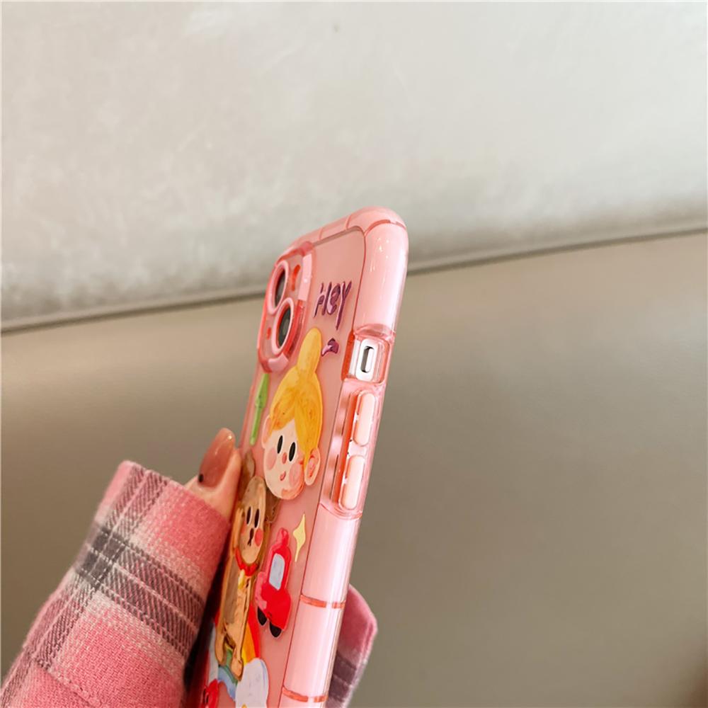 Funny Bear Cute Animals Shockproof Phone Case For Iphone 11 12 13 Pro Max X Xr Xs Max Transparent Cartoon Soft Back Cover Case
