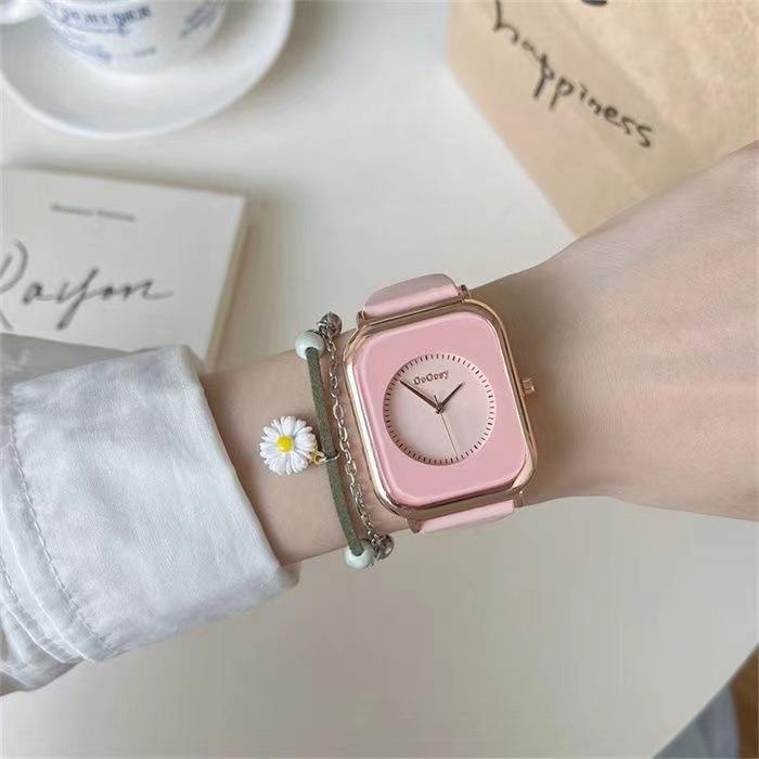 

Элегантные силиконовые кварцевые часы унисекс розовый