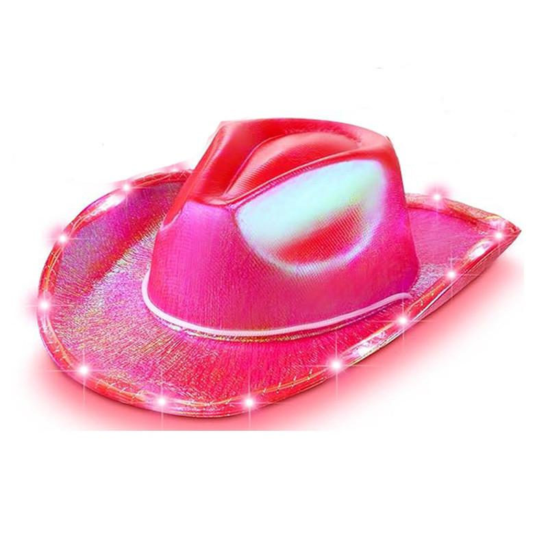 Lighted Fun Cowboy Hat Fixed Shape Halloween Christmas Party Gatherings Supplies