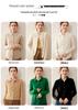 Women's Cashmere Polo Collar Knit Cardigan Sweater - Long Sleeve Lapel Knit Top