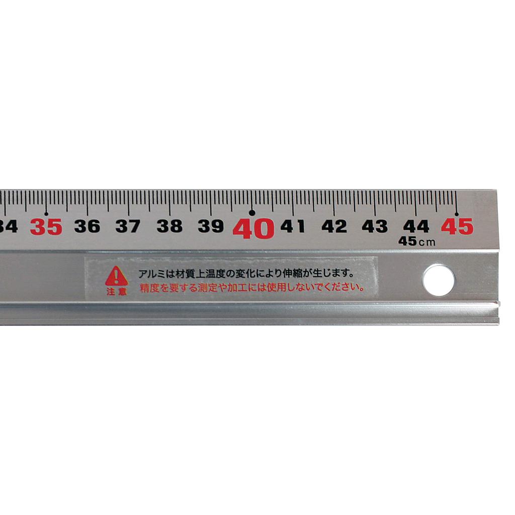 Bigman Aluminum Ruler with Non-Slip Grip, 45cm, Easy-to-Read Two-Color Markings, BAR-45