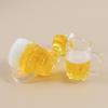 Mini Beer Mug Keychain Pendant - Creative Draft & Qingdao Beer Mug Glass, Champagne Style, Promotional Gift