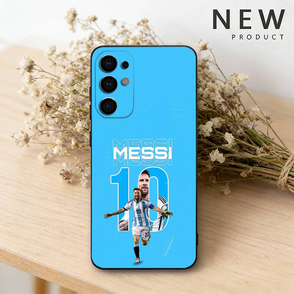 Fútbol L-Lionel m-Messi 10 Funda para Teléfono Para Samsung S26,25,24,23,22,30,21,10,9,Ultra,Plus,Lite Negra Suave