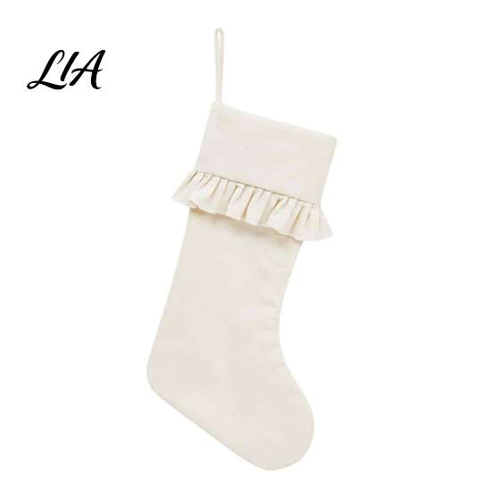 Decorative Xmas Stockings for Home Decor Large Ruffled Cuff Christmas Stockings, Thick Gift Sack with Hanging Elegant Tree Rope, Fireplace Candy