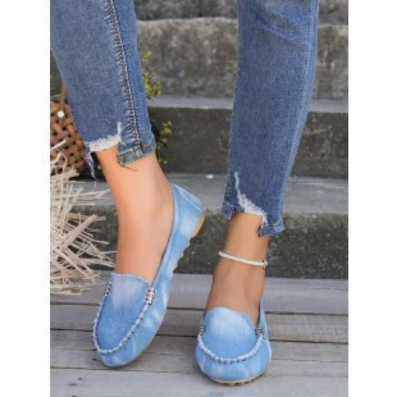 Women's shoes new denim Doudou shoes shallow mouth one pedal women's single shoes
