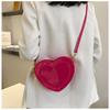 Cute Peach Heart Small Bag Women's New Trendy Fashion Messenger Bag Simple Foreign Fashion Popular Women's Bag Shoulder Bag