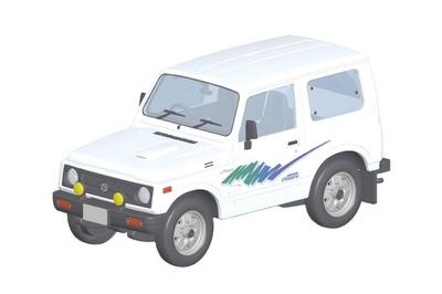 Aoshima Bunka Kyozai Maßstab Rakupla Snap Kit Suzuki JA11 Jimny Superior Weiß Plastikmodellbausatz (AOSHIMA) 1/32 Nein. 18-SW Vorlackiert (Auto)