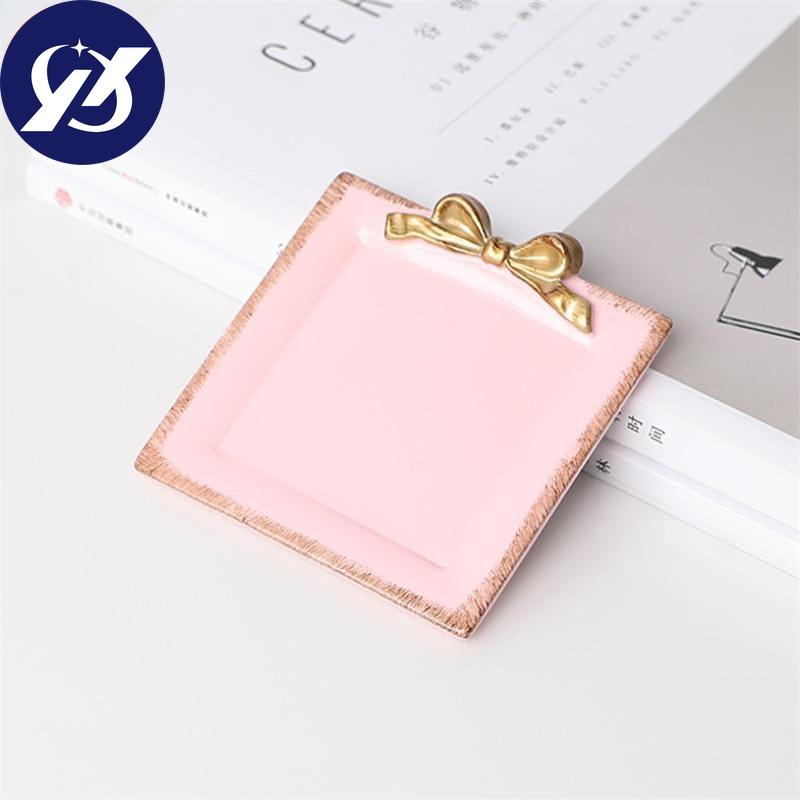 Resin Mini Cake Tray Bowknot Cake Holder Dessert Dish Plate Wedding Party Birthday Dessert Table Decoration