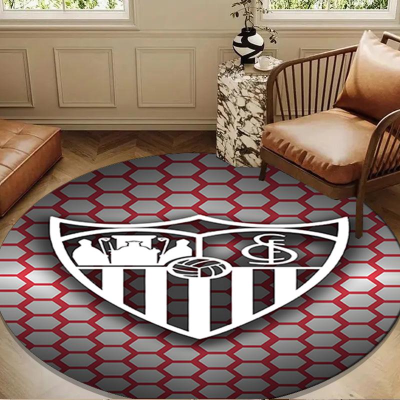 1PC Sevi-lla Europa League Round Rug for Livingroom,Bedroom, Palyroom, Chair Rug, Area Rug, Circle Carpet, Large Size Fan Christmas Gift