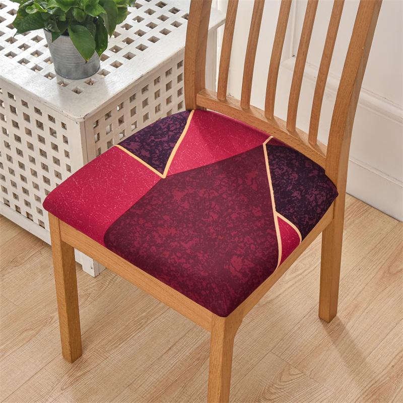1Pc Elastic Chair Seat Cover Printed Spandex Dustproof Dining Room Chair Cushion Cover Anti Slip Chair  Cover