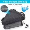 BOBILIFE Triangle Bicycle Frame Bag - Bicycle Cycling Handlebar Front Pouch/Saddle Storage Bag for Road and Mountain Bikes (Black with Bottle Holder)