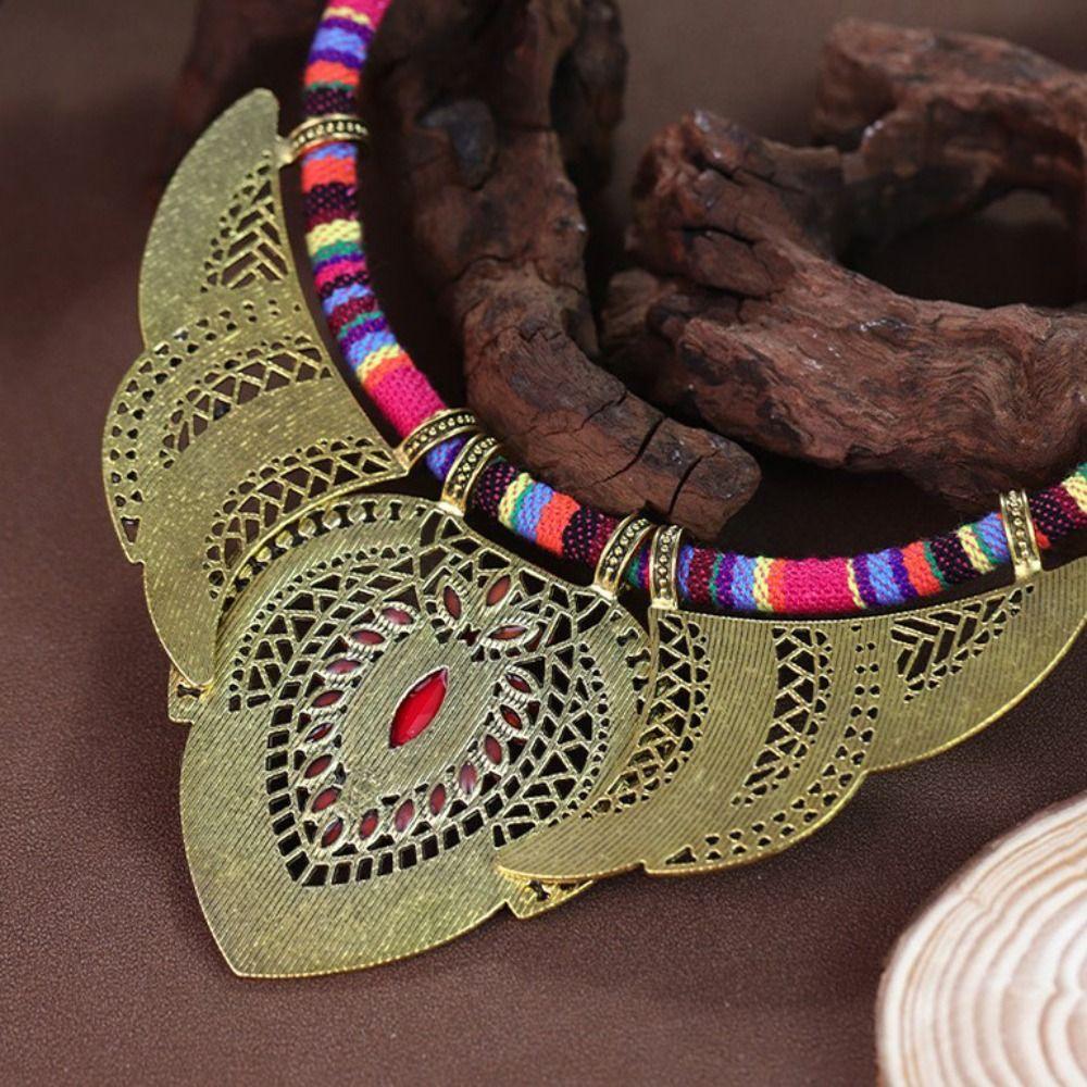 3Pcs/Set Braided Rope Indian Choker Ethnic Style Leisure Necklace Fashion Bohemian Necklace  Ladies