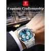 POEDAGAR 1pc Premium Men's Stainless Steel Quartz Calendar Chronograph Wristwatch, Business Waterproof Luminous Watch, Men's Gift