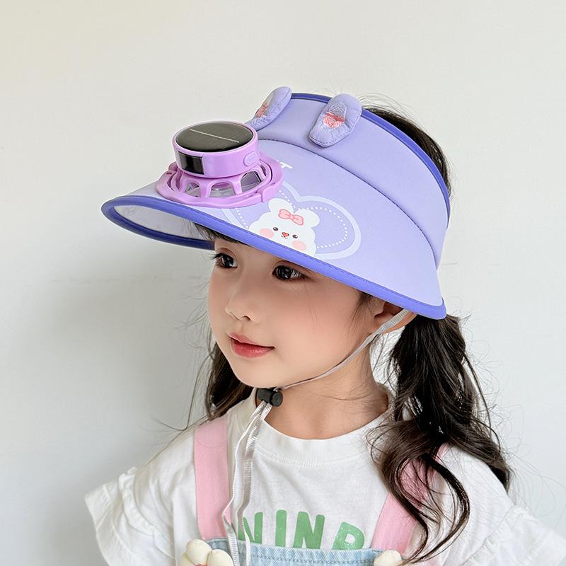 Solar Fan Hat Children's Sun Protection Hat Boys and Girls Summer UV Sky Top Hat Baby Sun Hat