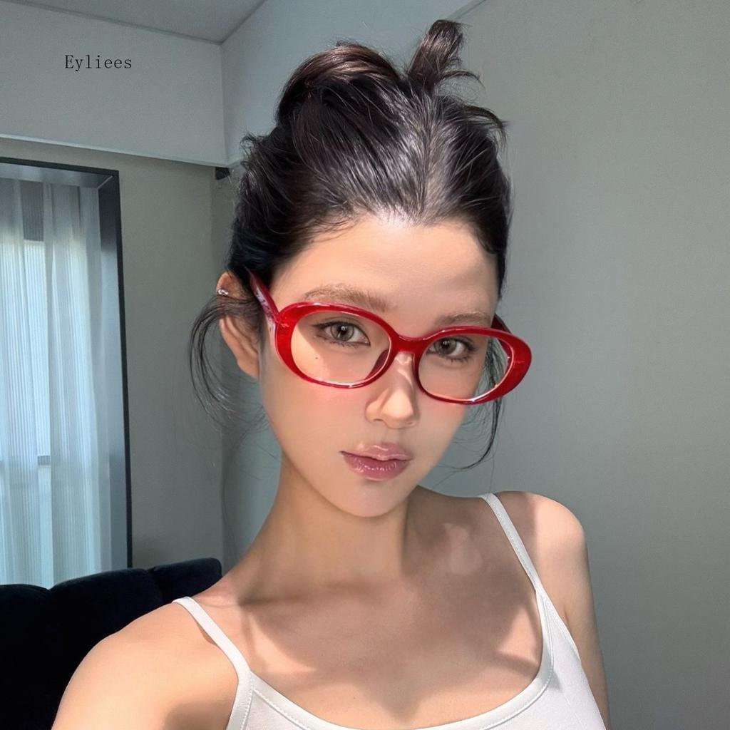 Glasses Women Retro Oversized Square Frame Eyewear Fashion Black Red Spectacles Anti Blue Light Computer Reading Eyeglasses