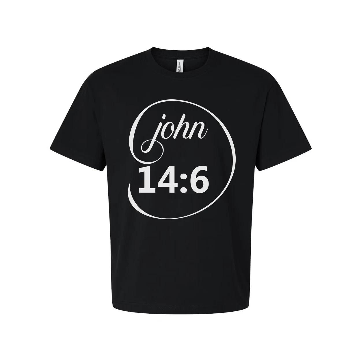 Unisex Christian T Shirt Featuring John 14:6 Scripture Within Circular Graphic D 3XL