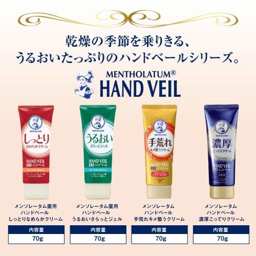 Mentholatum Hand Veil Beauty Premium Rich Nail Body Cream, Fragrance-Free, 150g