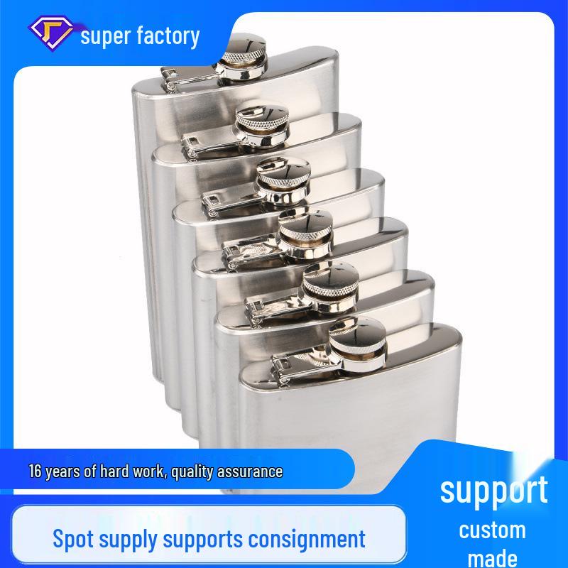 

Мужская портативная фляга из нержавеющей стали 304, бутылка для воды для улицы, 4-10 унций, пищевой класс D212 4oz 110ml