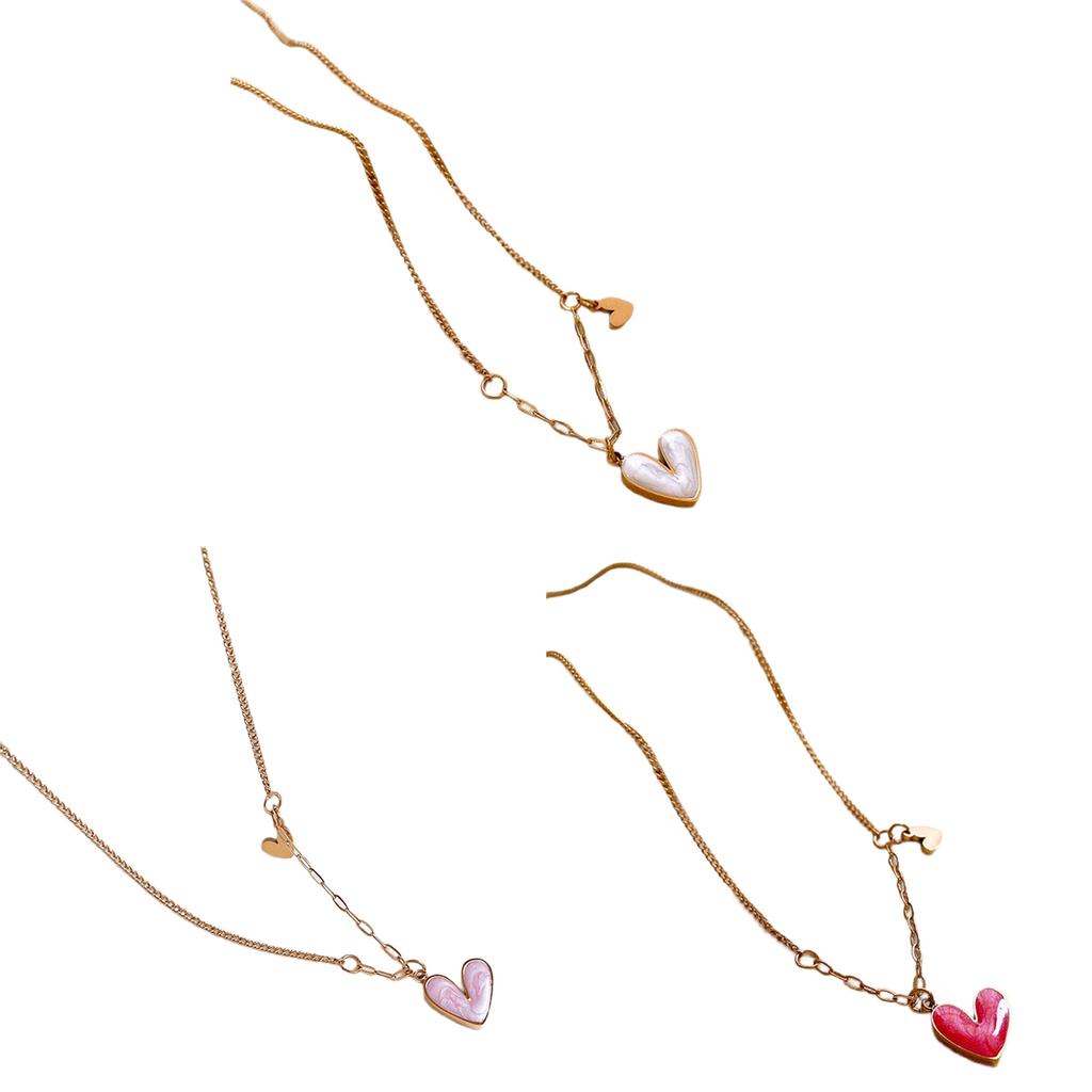 Small Heart Pendant Necklace Date Jewelry Stainless Steel Texture Suitable for Music Festivals and Fashion Shows