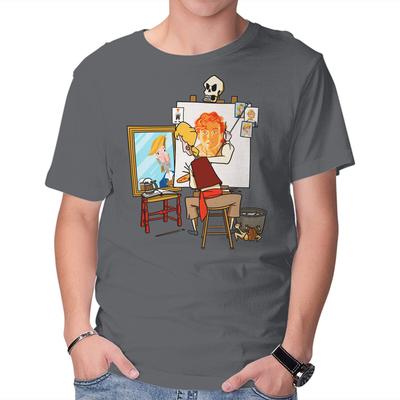 Unisex Crew Neck T-Shirt Guybrush Triple Self-Portrait Graphic Short Sleeve Casual Tee