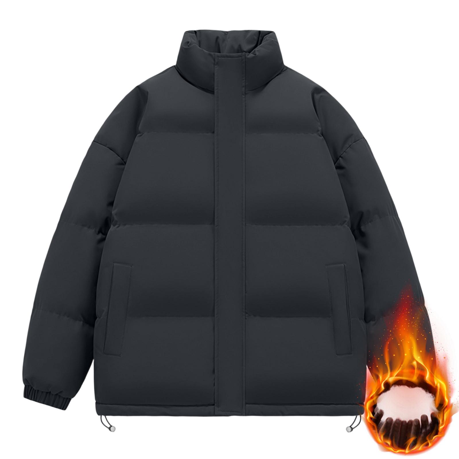 

Winter Graphene Thermal Magnetic Cotton Clothing Men Models Padded Hooded Jacket Men XXL чёрный