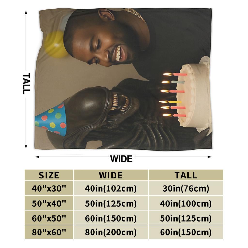 Kanye Meme Happy Birthday Plush Blanket Flannel Throw Blanket For Home Decor Warm Soft Custom DIY Quality Bedspread Gift