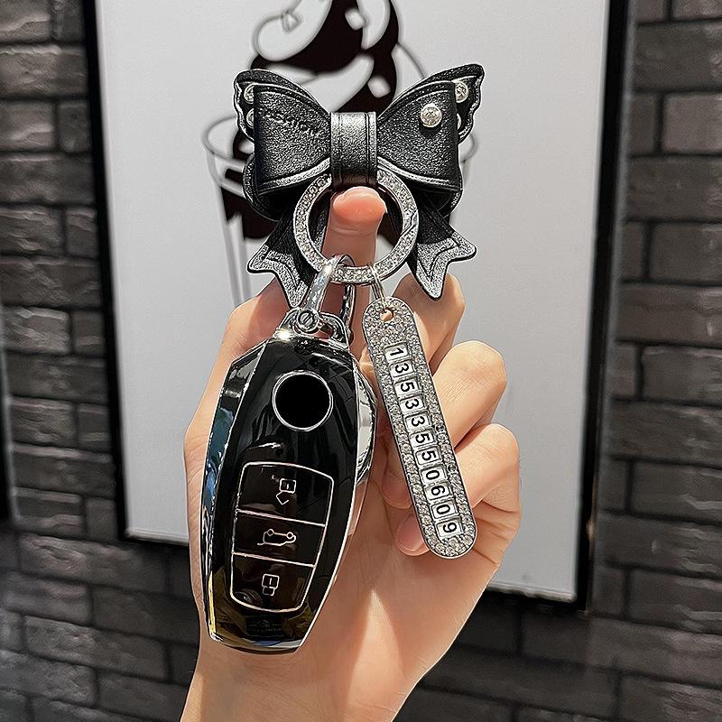 Tpu Car Remote Key Case Cover Protect Shell Fob For Vw Volkswagen Touareg 2013- Keychain Accessories