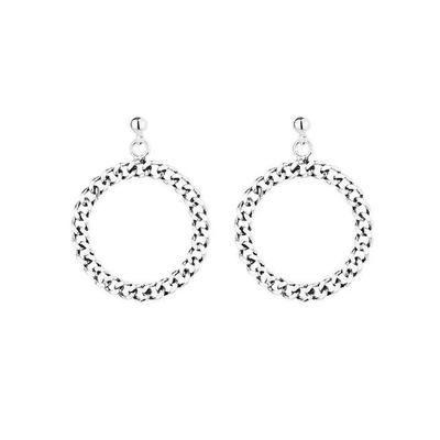 High-quality 925 Sterling Silver Earrings Athens Circle E058 Sterling Silver Earrings for Women (Wfgjept)