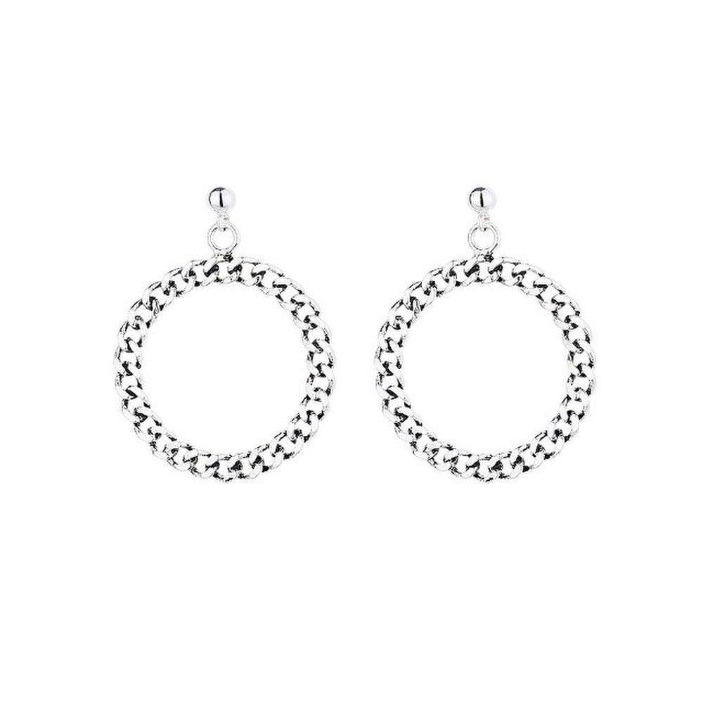 High-quality 925 sterling silver earrings Athens Circle e058 sterling silver earrings for women (Wfgjept)