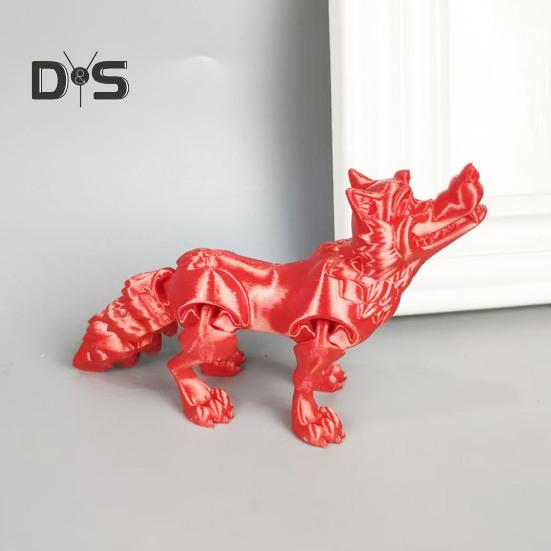 Figura de Lobo Impresa en 3D Accesorio de Fotografía Aspecto Realista Color Vibrante Estatua de Lobo Animal Juguete para Aliviar el Estrés para Adultos Niños