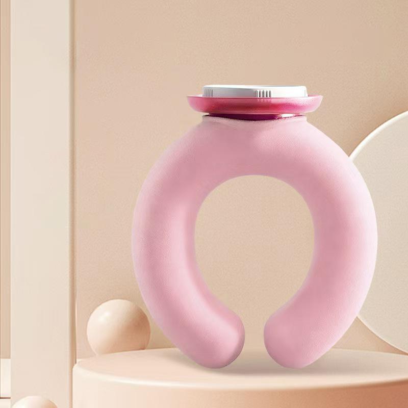U-Shape Hot Water Neck Bottle 1000Ml Capacity Leak-Proof Warmer With Plush Cover For Women, Home Winter Relaxation & Comfort