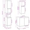 3 Piece Bathroom Furniture Set in Sonoma Oak Particleboard