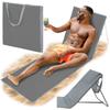 Beach Mat, Foldable Deckchair with Backrest, for Sunbathing, Light 2-in-1 Bag