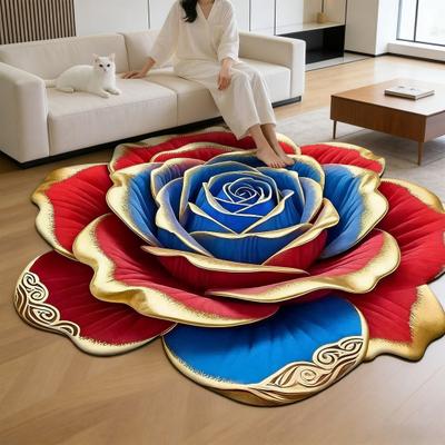 Bloemen Pluche Vloermat 3D Visuele Bloemvormige Badmat Antislip Absorberende Vloerkleden voor Slaapkamer Keuken Badkamer Bank Salontafel