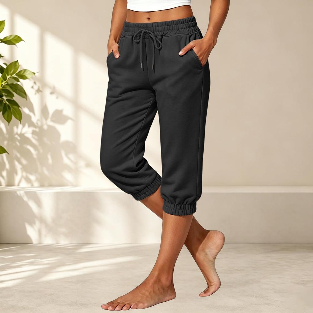 Women's Loose Fit Joggers with and Pockets, Elastic Cuffed Hem, Casual Sweatpants